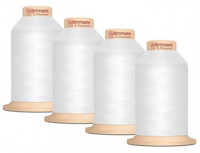 Комплект нитей для оверлока Gutermann Tera 180, 4 бобины по 2000 м, цвет - 800 Комплект нитей для оверлока Gutermann Tera 180, 4 бобины по 2000 м, цвет - 800