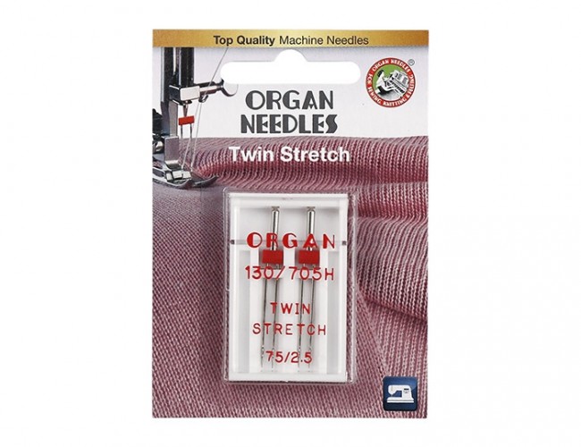 Иглы Organ Двойные 2-75/2,5 супер стрейч блистер